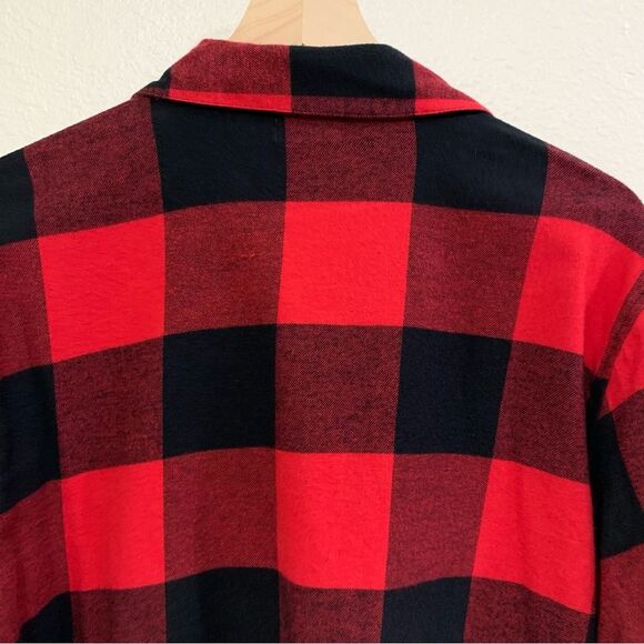 OLD NAVY Pajama top women’s Large red black buffalo plaid check flannel. - Picture 5 of 9